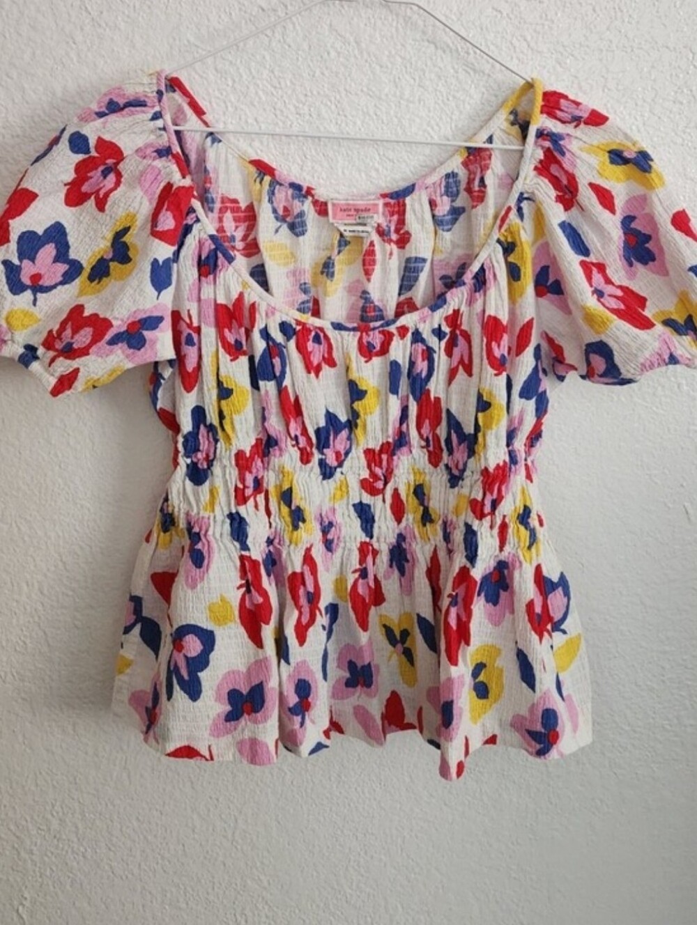 Kate Spade White Floral Top. Size M